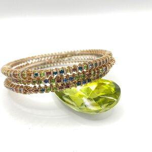 Multi-Colored Rhinestone Bangles Set of 3 Bracelets
